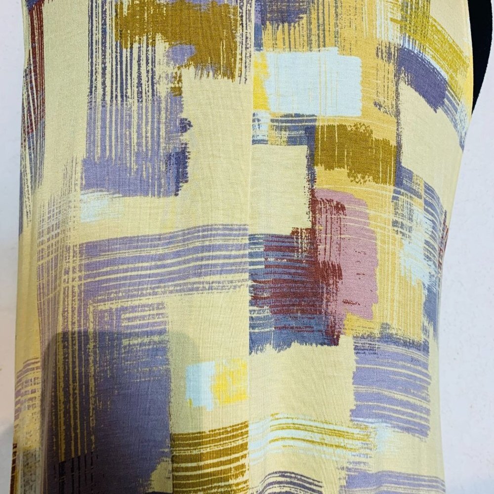 LOGO Laurie Goldstein Maxi Asymmetric Dress With Pockets Yellow & Purple M - Picture 13 of 13